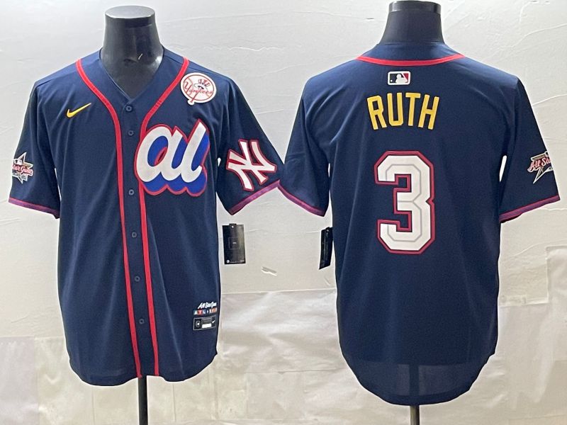 Men 2025 New York Yankees #3 Ruth Drak Blue All star Nike MLB Jersey style 03